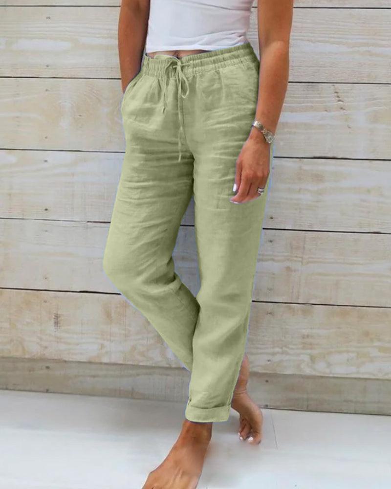 Women's Casual Trousers Elastic Waist Breathable Drawstring