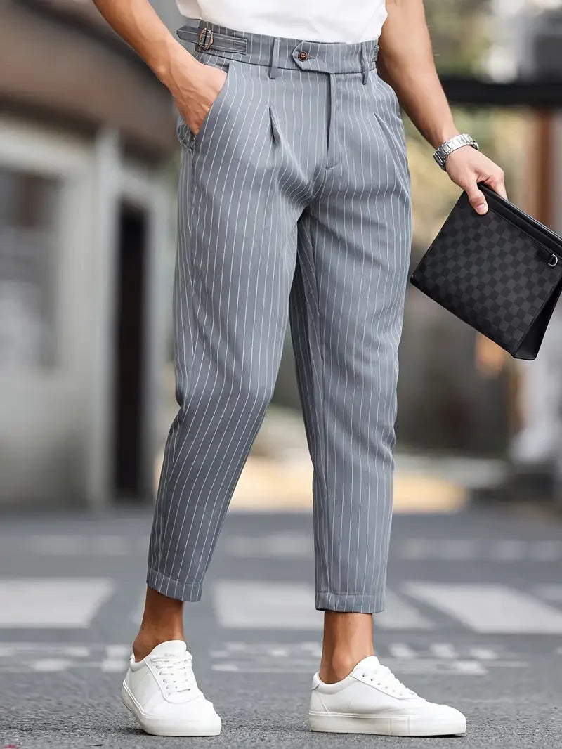 Men's Elegant Striped Trousers