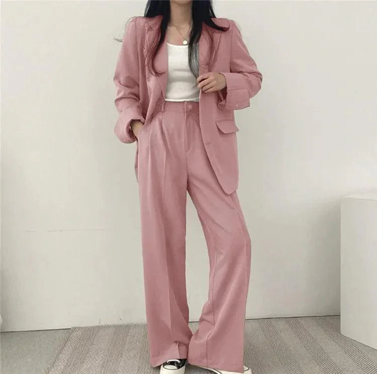 Women's Oversized Blazer And High-Waisted Trousers Tailored Fit