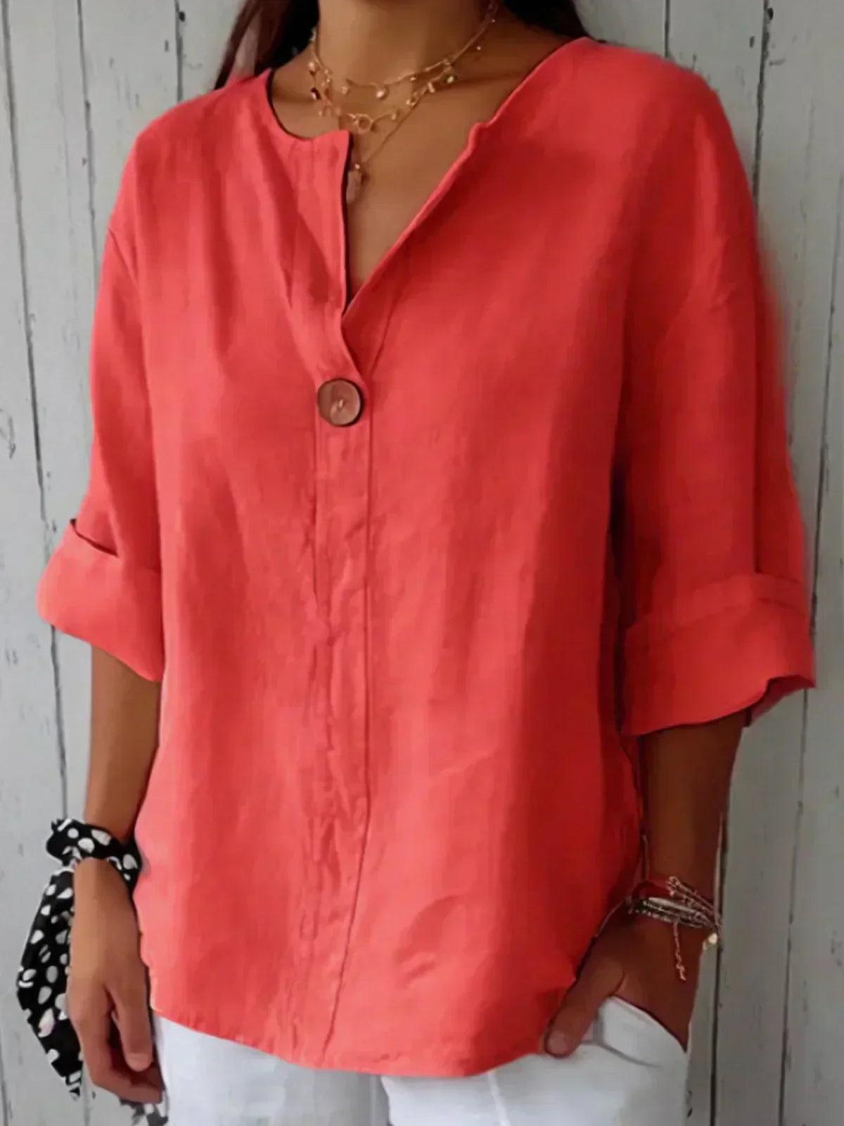 Women's V-Neck Casual Blouse