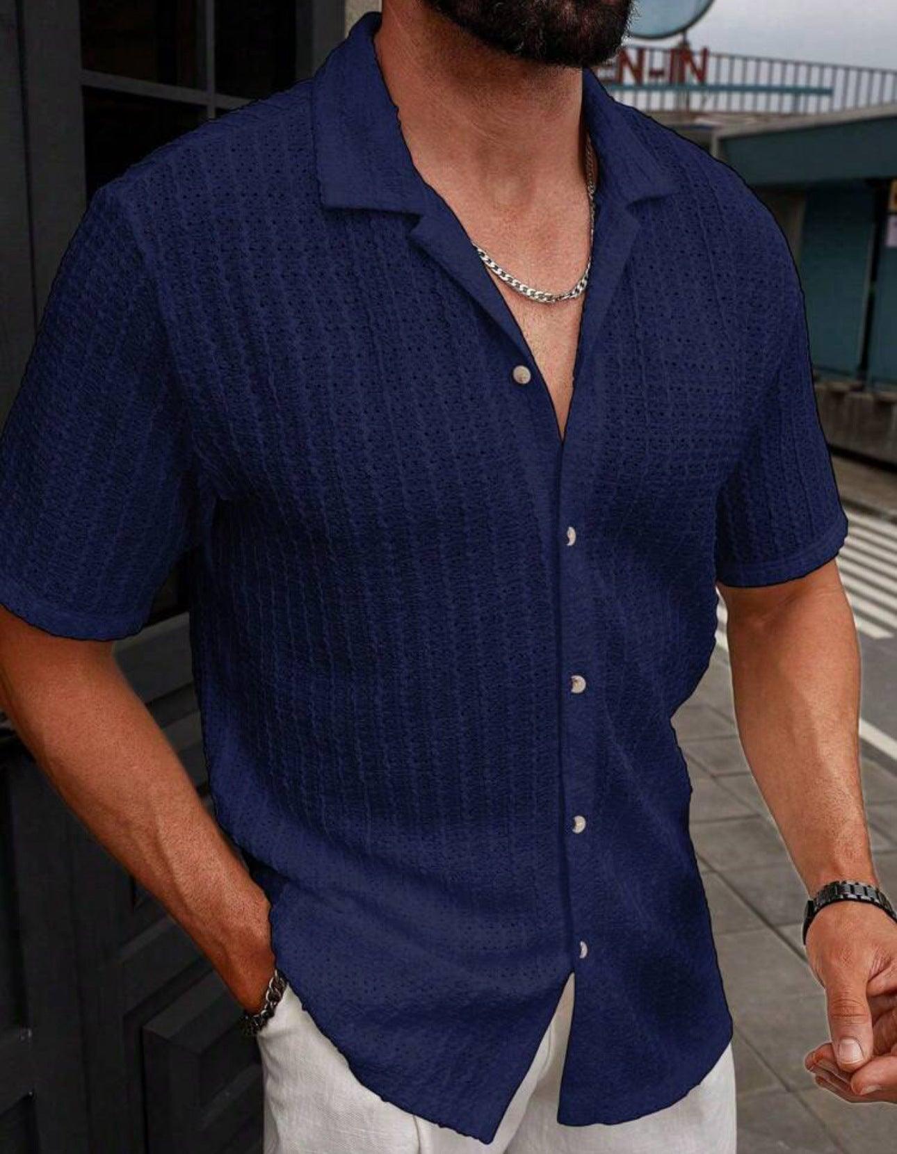 Men's Casual Shirt Slim Fit Short Sleeve