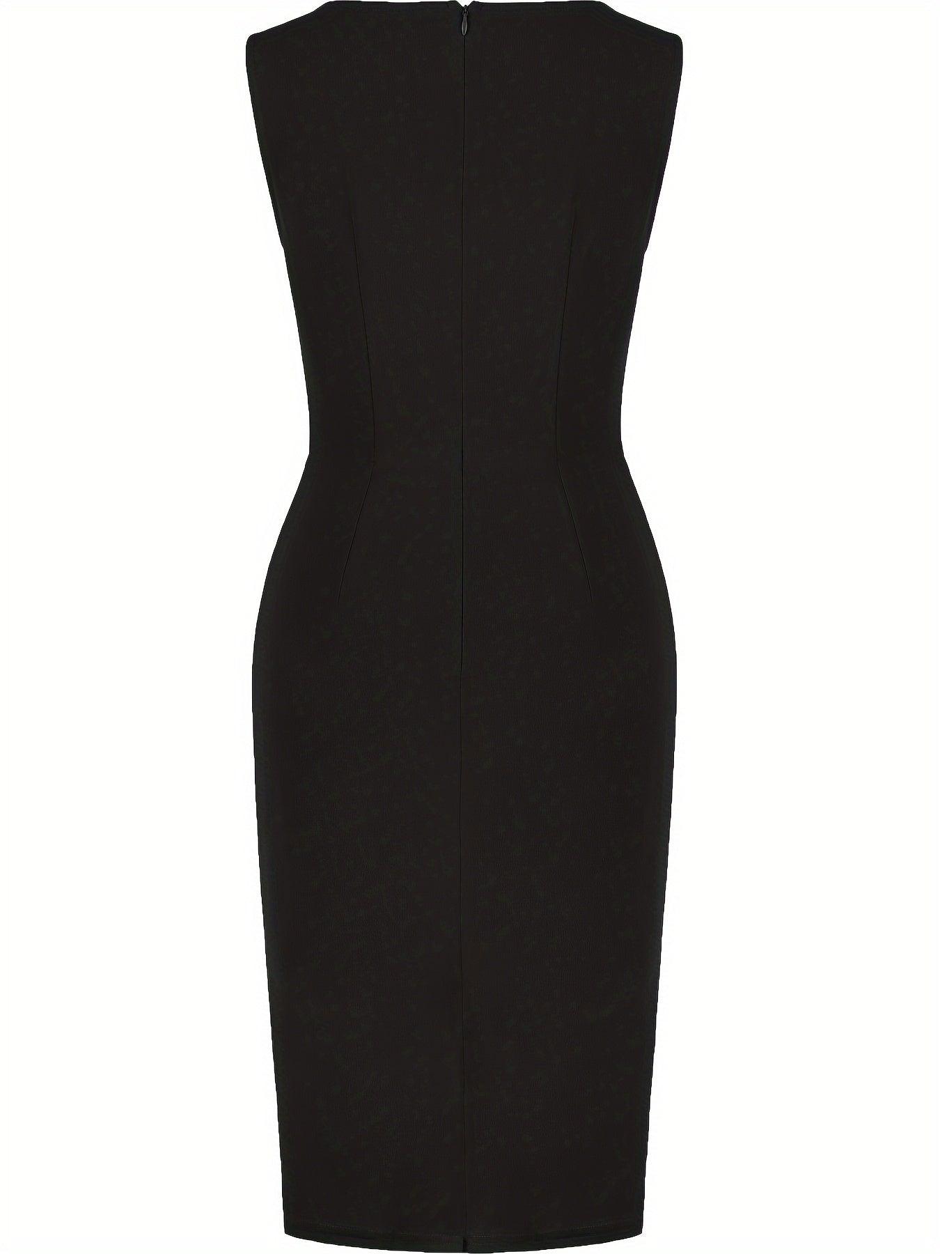 Women's Pencil Dress Stretch Knit Asymmetrical Hem