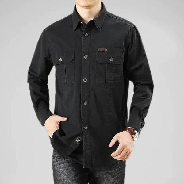 Men's Long Sleeve Shirt with Cargo Pockets