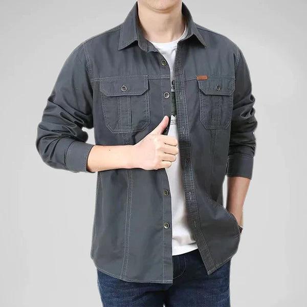 Men's Long Sleeve Shirt with Cargo Pockets