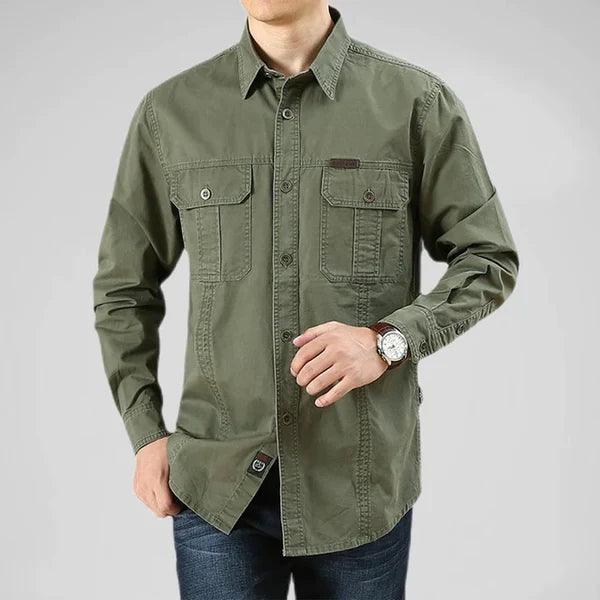 Men's Long Sleeve Shirt with Cargo Pockets