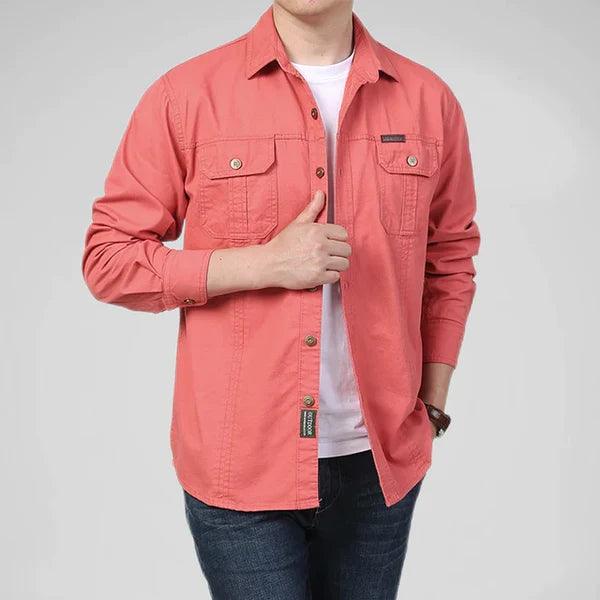 Men's Long Sleeve Shirt with Cargo Pockets