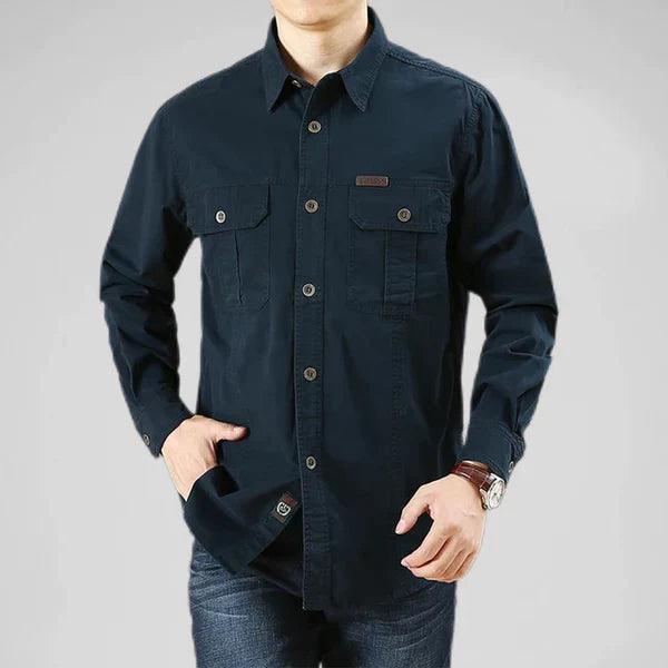 Men's Long Sleeve Shirt with Cargo Pockets