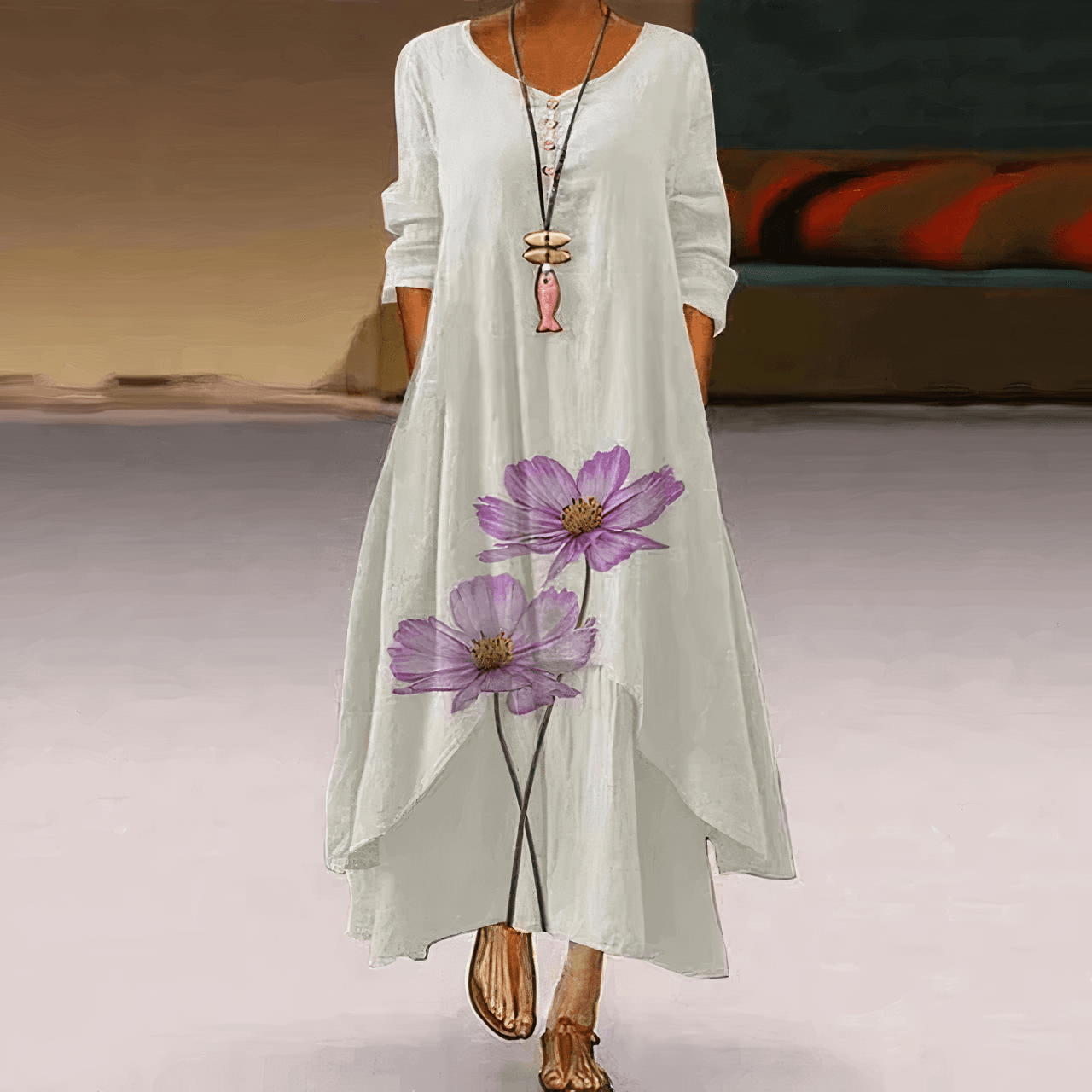 Women's Cotton Dress - Elegant, Sustainable, Breathable, All-Season Essential