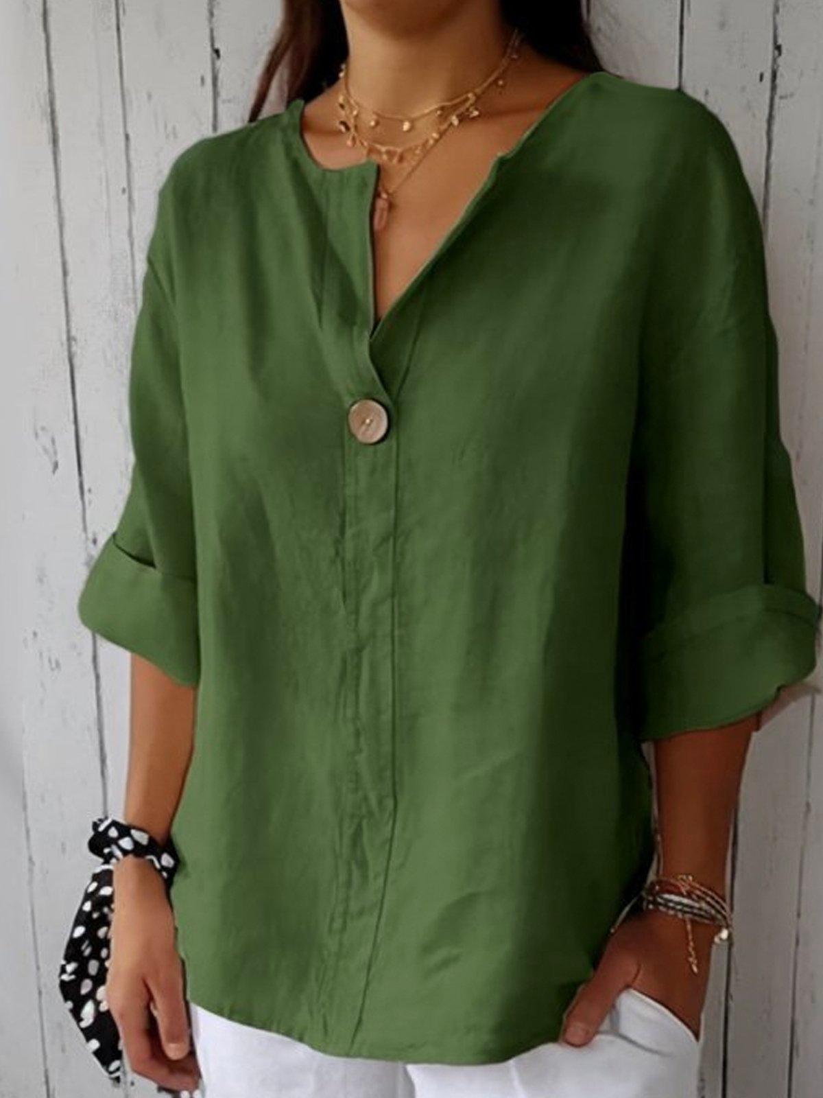 Women's V-Neck Casual Blouse