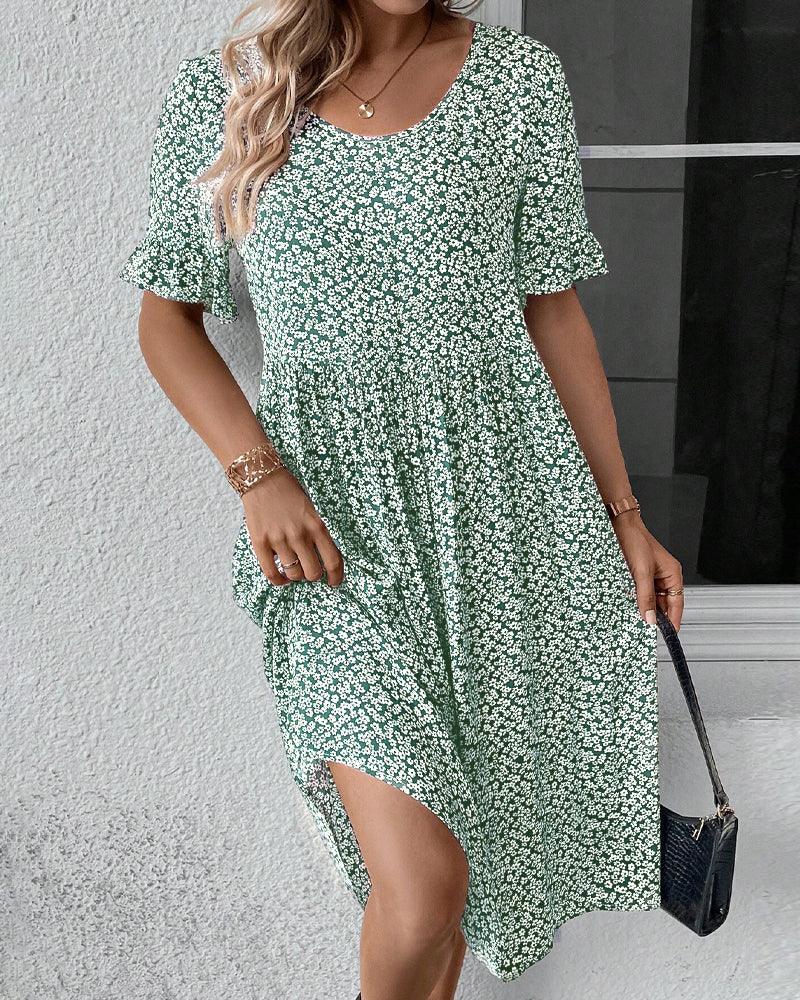 Women's Floral Pattern Dress Lightweight Breathable