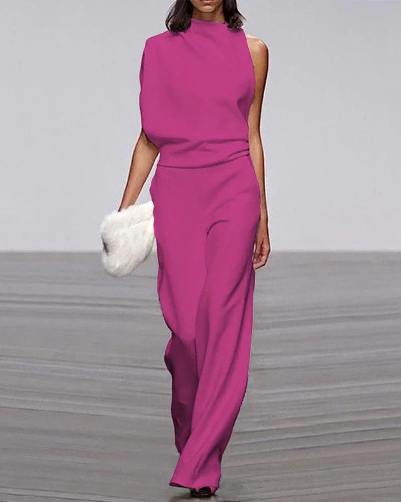 Women's Sleeveless Jumpsuit - Elegant Formal One-Piece Outfit