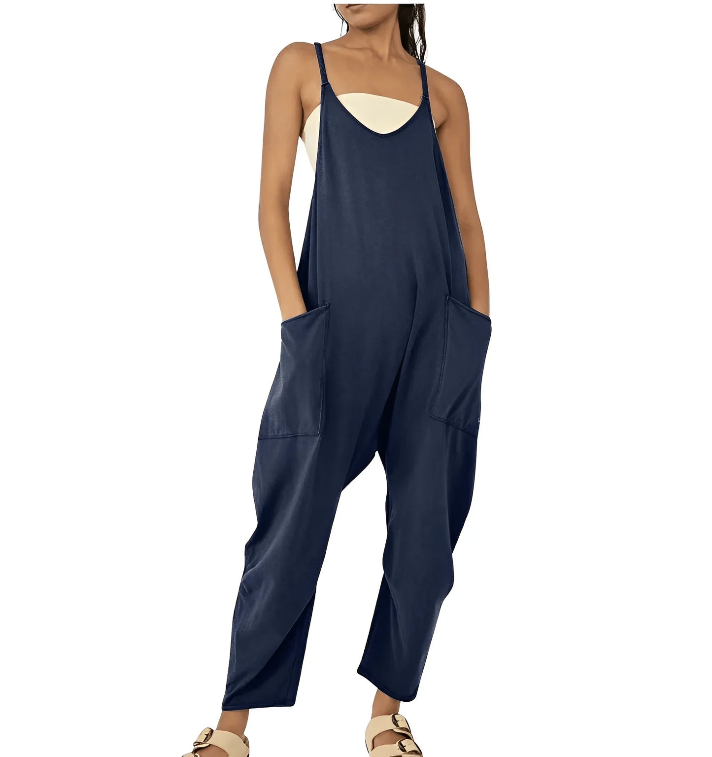 Women's Casual Jumpsuit Sleeveless with Pockets
