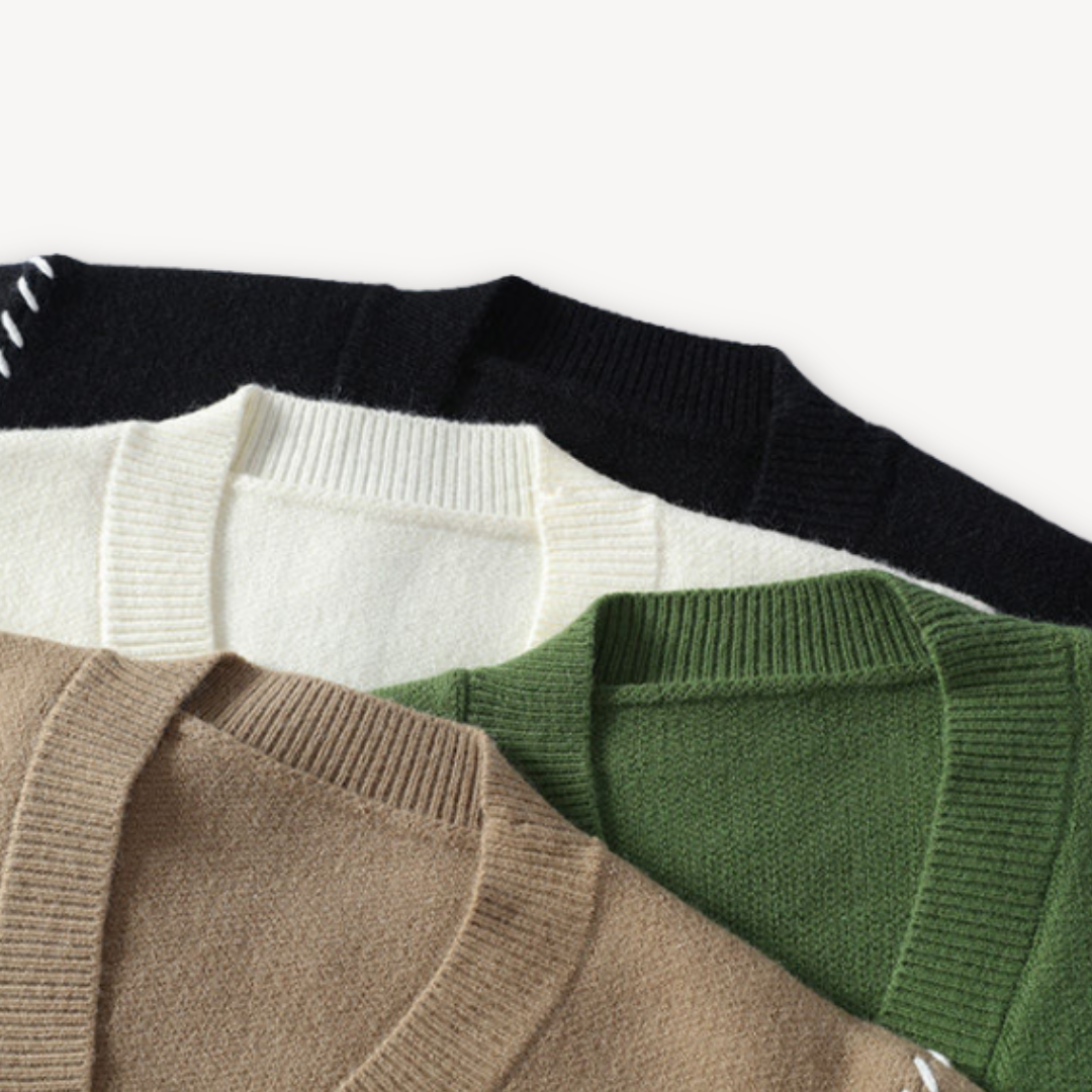 Men's Knitted Cardigan Sweater Wool Blend