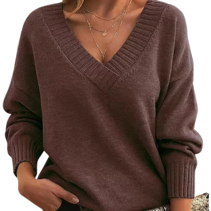 Women's V-Neck Sweater Chic Style