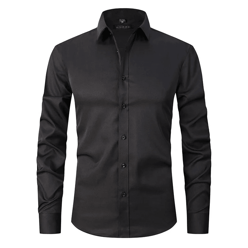 Men's Long Sleeve Slim Fit Shirt with Contrast Buttons