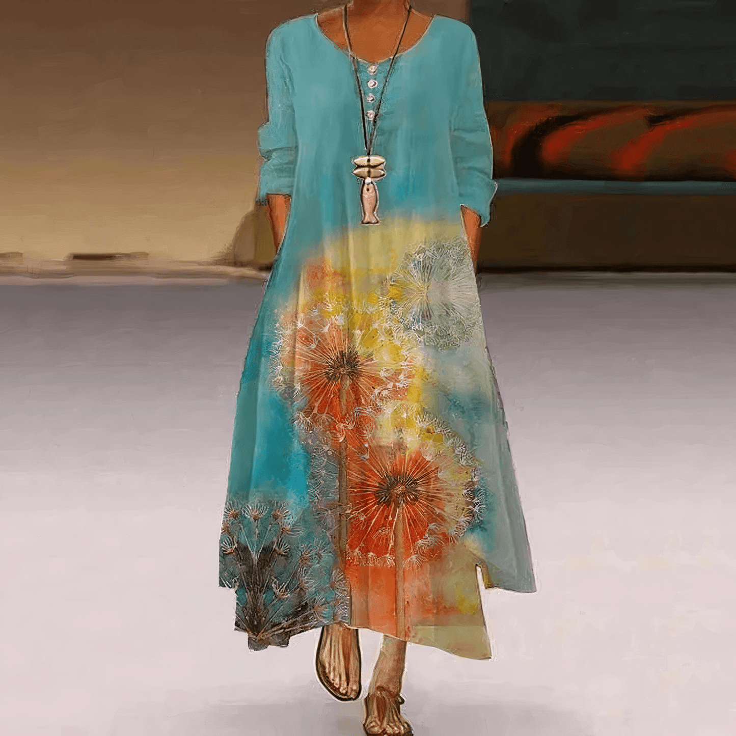 Women's Cotton Dress - Elegant, Sustainable, Breathable, All-Season Essential