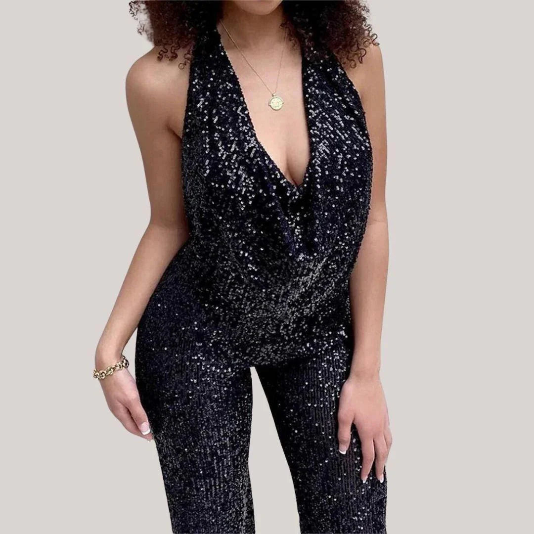 Women's Wide-Leg Sleeveless Jumpsuit