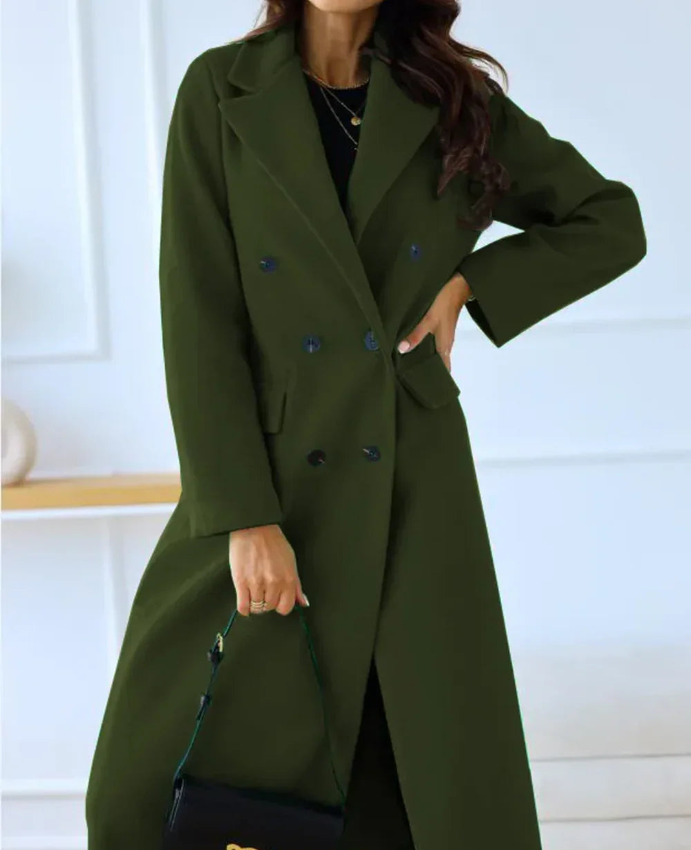 Women's Long Trenchcoat Elegant Fitted
