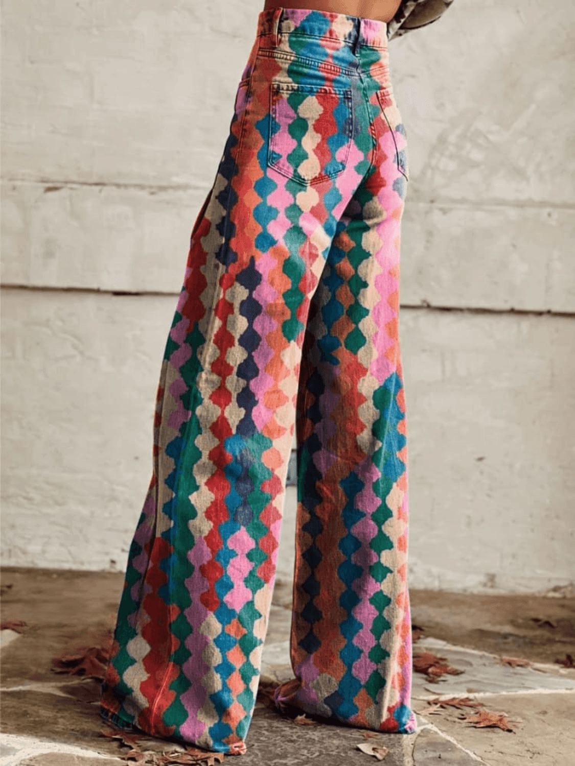 Women's Wide-Leg Pants Geometric Pattern