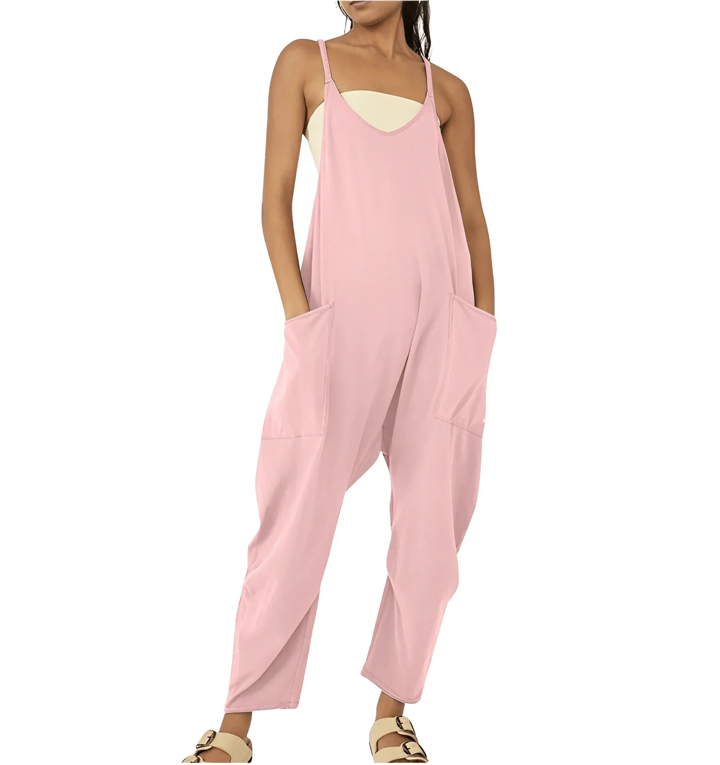 Women's Casual Jumpsuit Sleeveless with Pockets