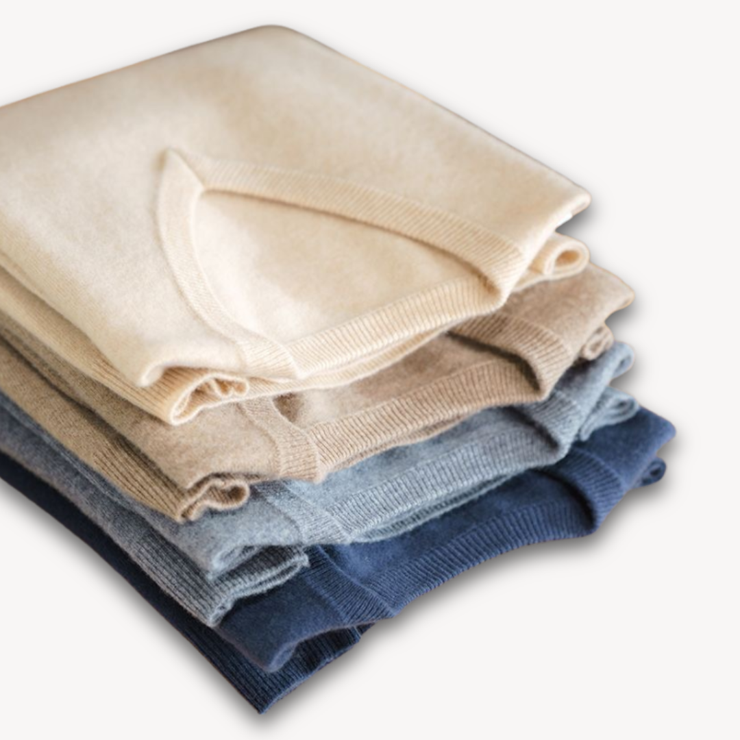 Men's V-Neck Cashmere Sweater - Slim Fit, Soft & Lightweight, Casual & Formal Wear