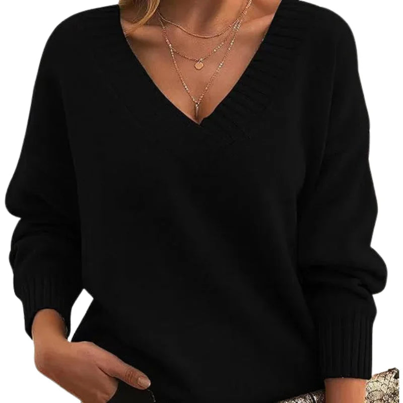 Women's V-Neck Sweater Chic Style