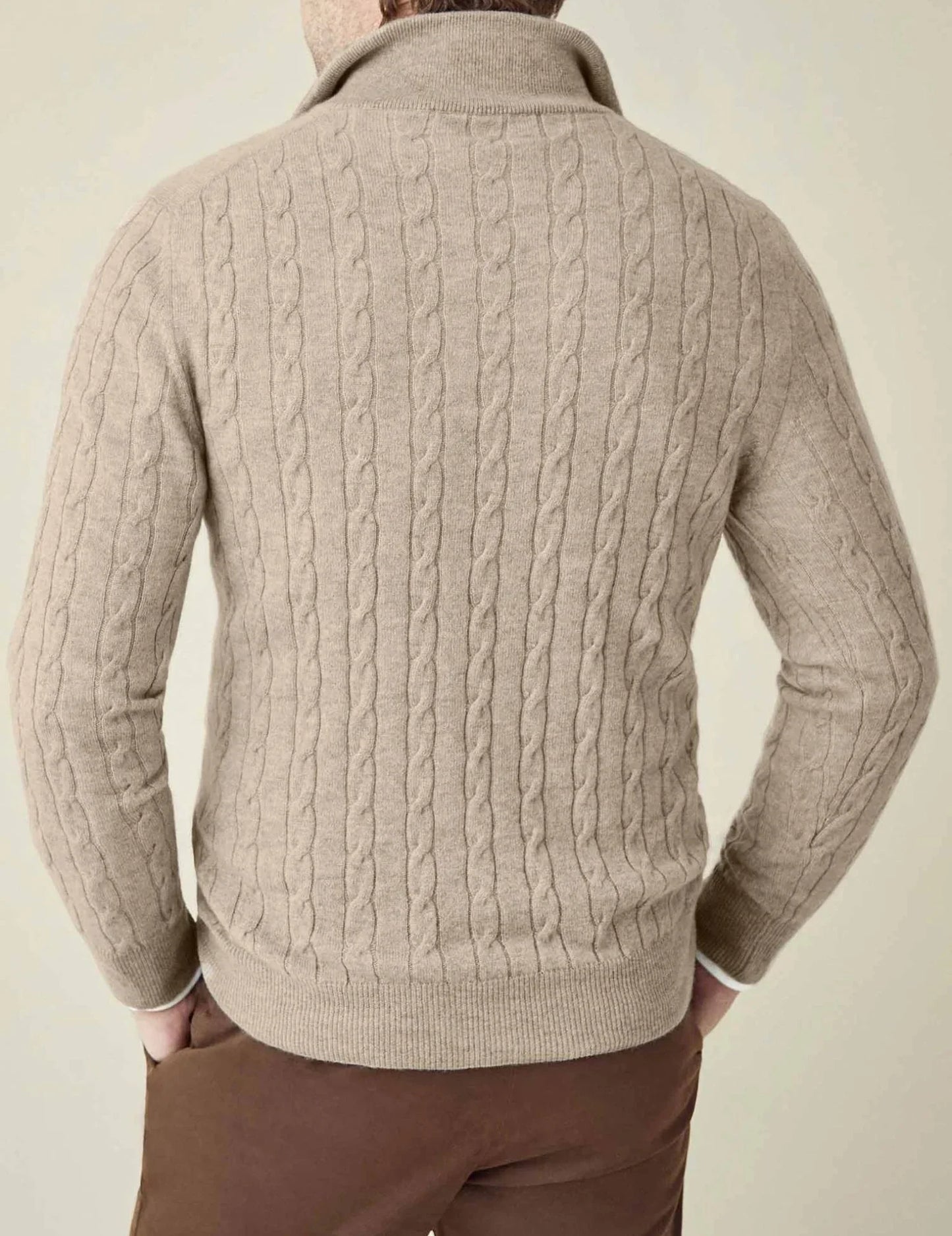 Men's Zipper Sweater Cable Knit