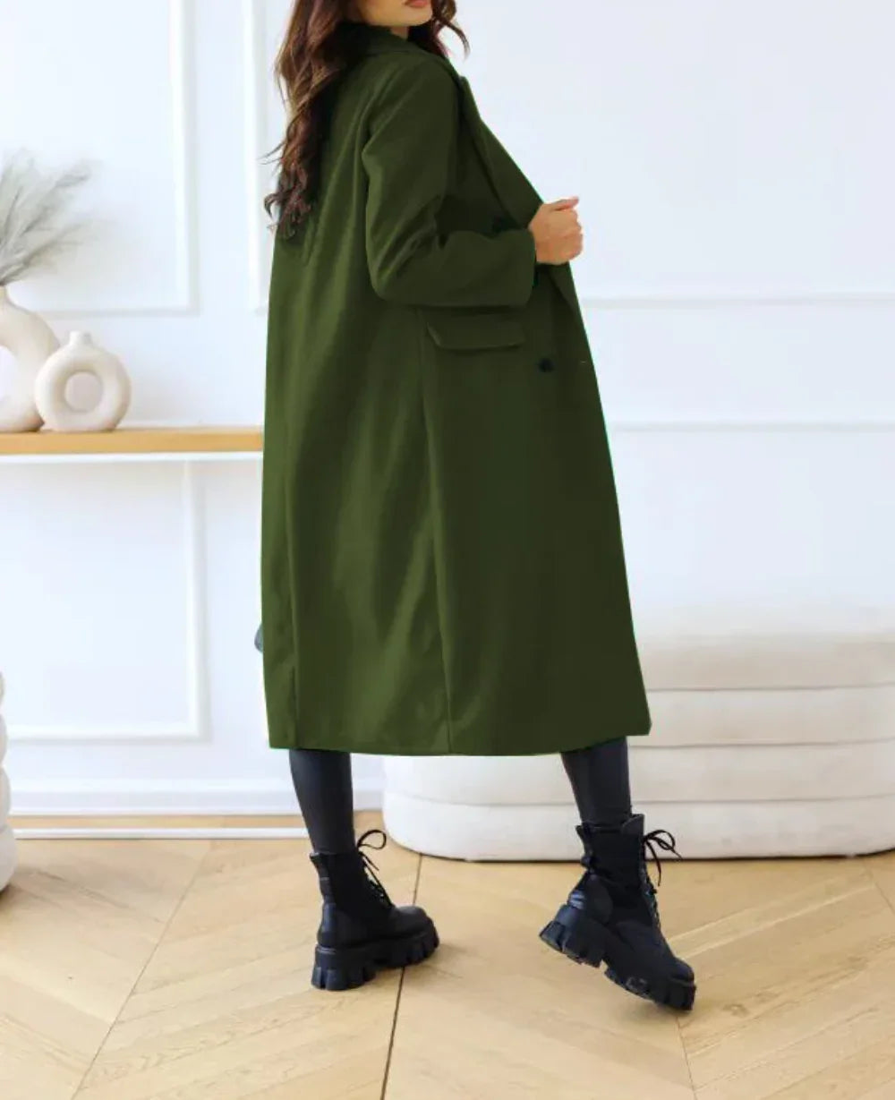 Women's Long Trenchcoat Elegant Fitted