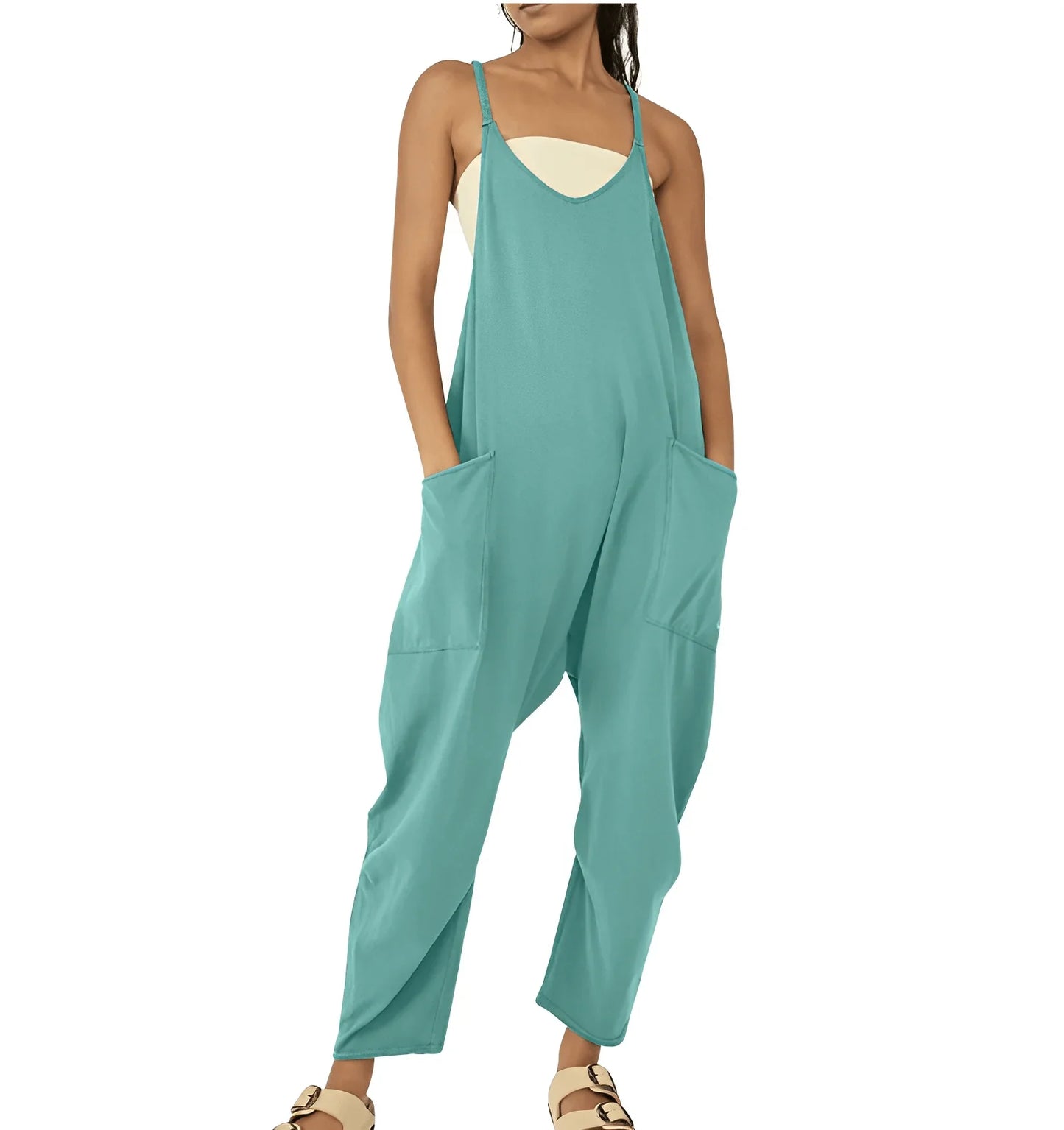 Women's Casual Jumpsuit Sleeveless with Pockets