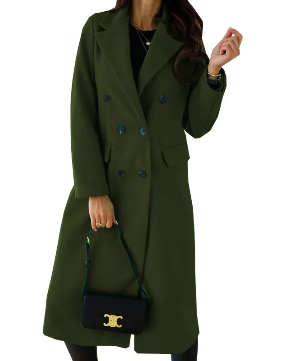 Women's Long Trenchcoat Elegant Fitted