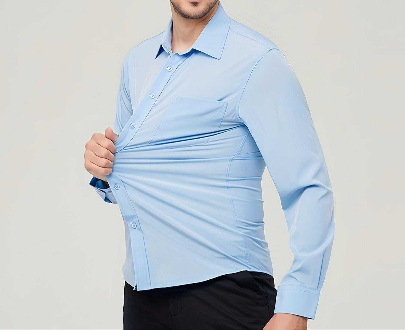 Men’s Long Sleeve Dress Shirt Cotton Breathable Modern Fit
