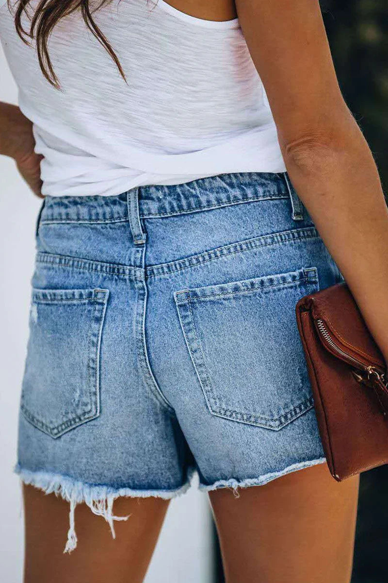 Women's Ripped Denim Casual Jeans