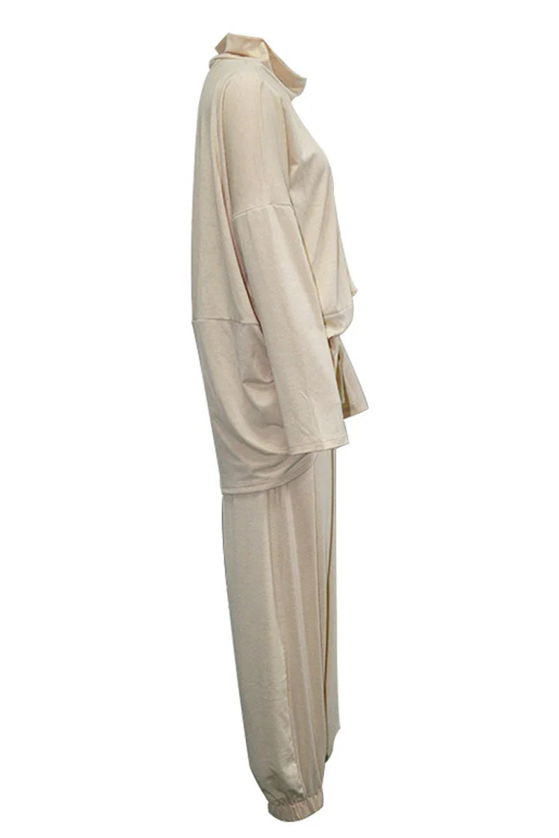 Women's Oversized Sweatshirt & Elastic Waist Trousers Cotton Loungewear Set