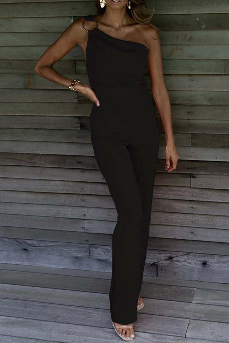 Women's One Shoulder Jumpsuit Elegant Style
