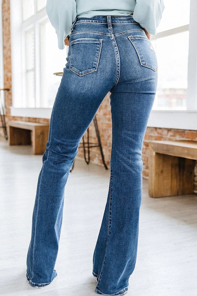 Women's Flared High Waist Jeans Denim