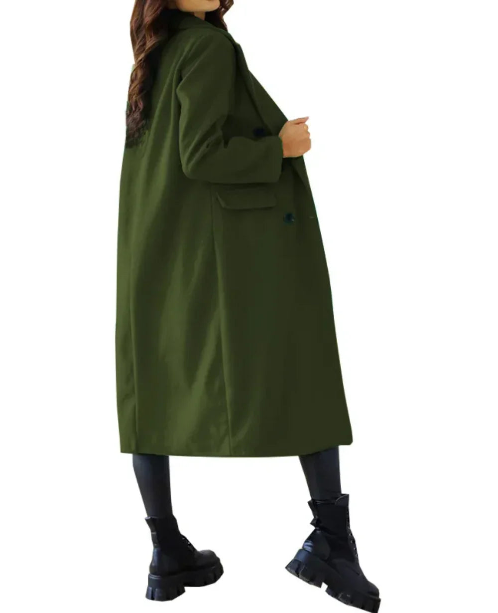 Women's Long Trenchcoat Elegant Fitted