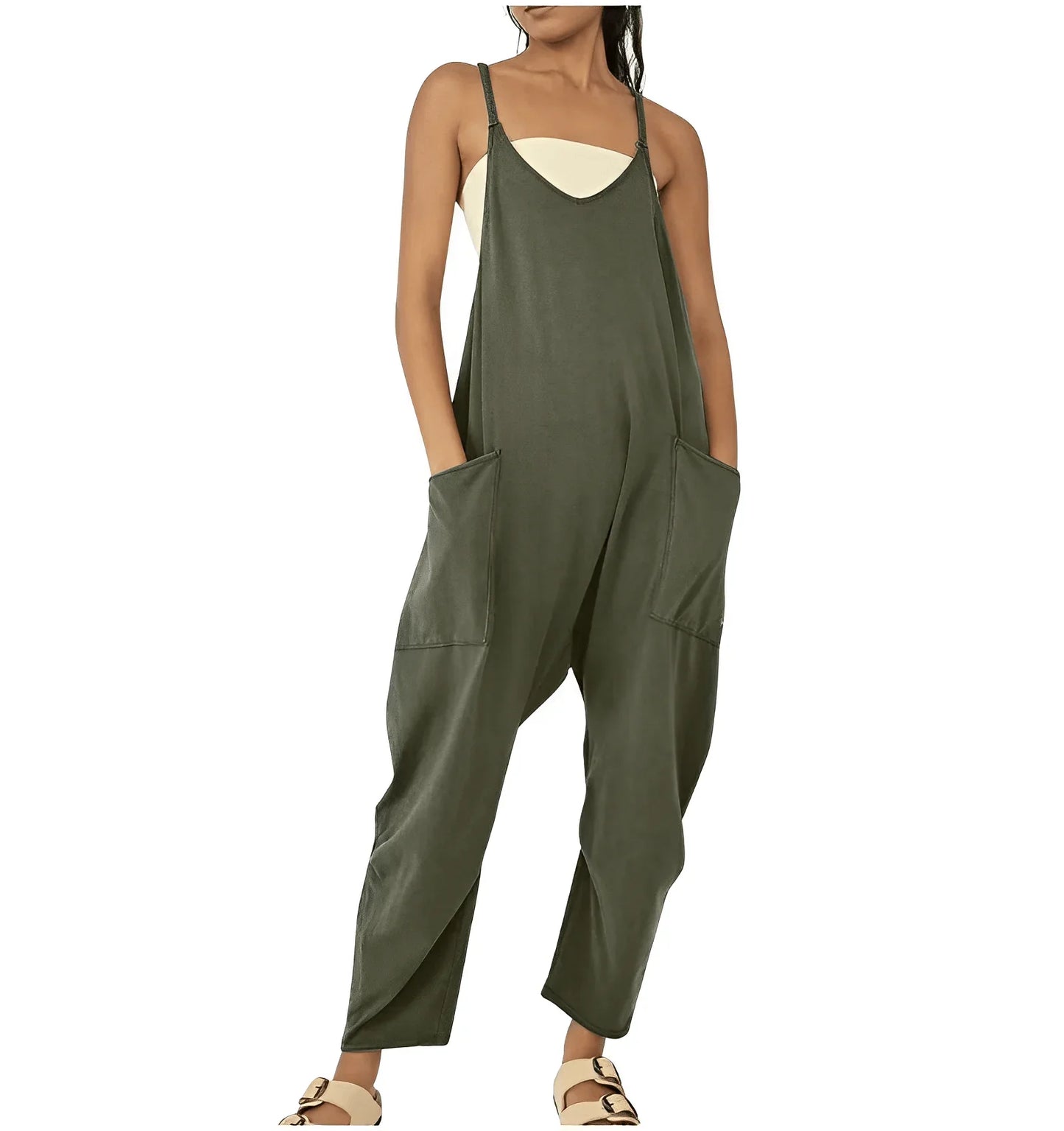 Women's Casual Jumpsuit Sleeveless with Pockets