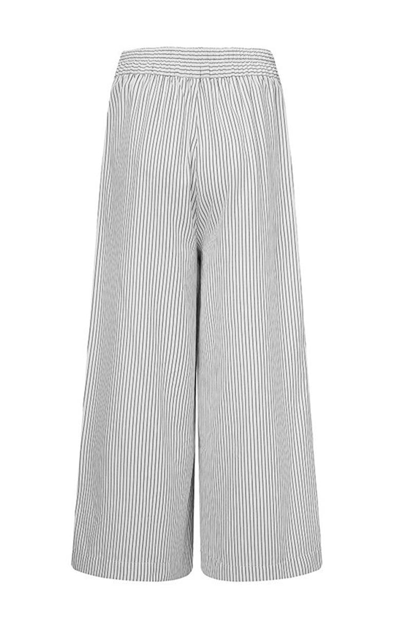 Women's Striped High-Waisted Culottes with Button Detail