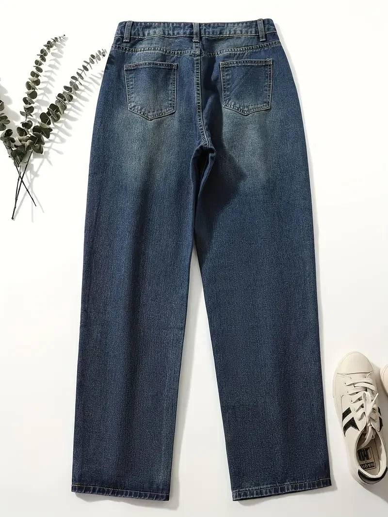 Women's Loose Fit High-Waisted Denim Jeans