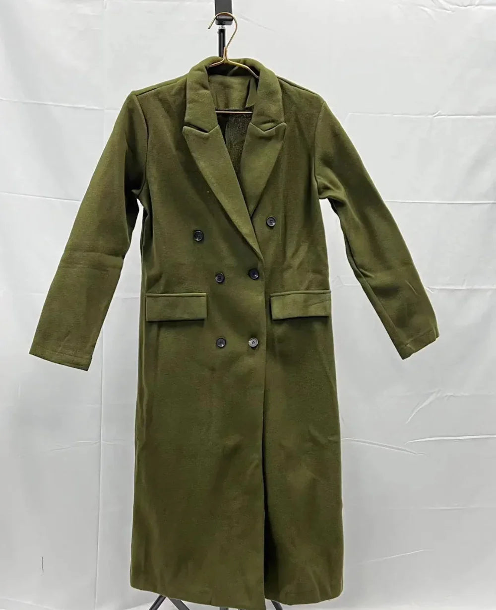 Women's Long Trenchcoat Elegant Fitted