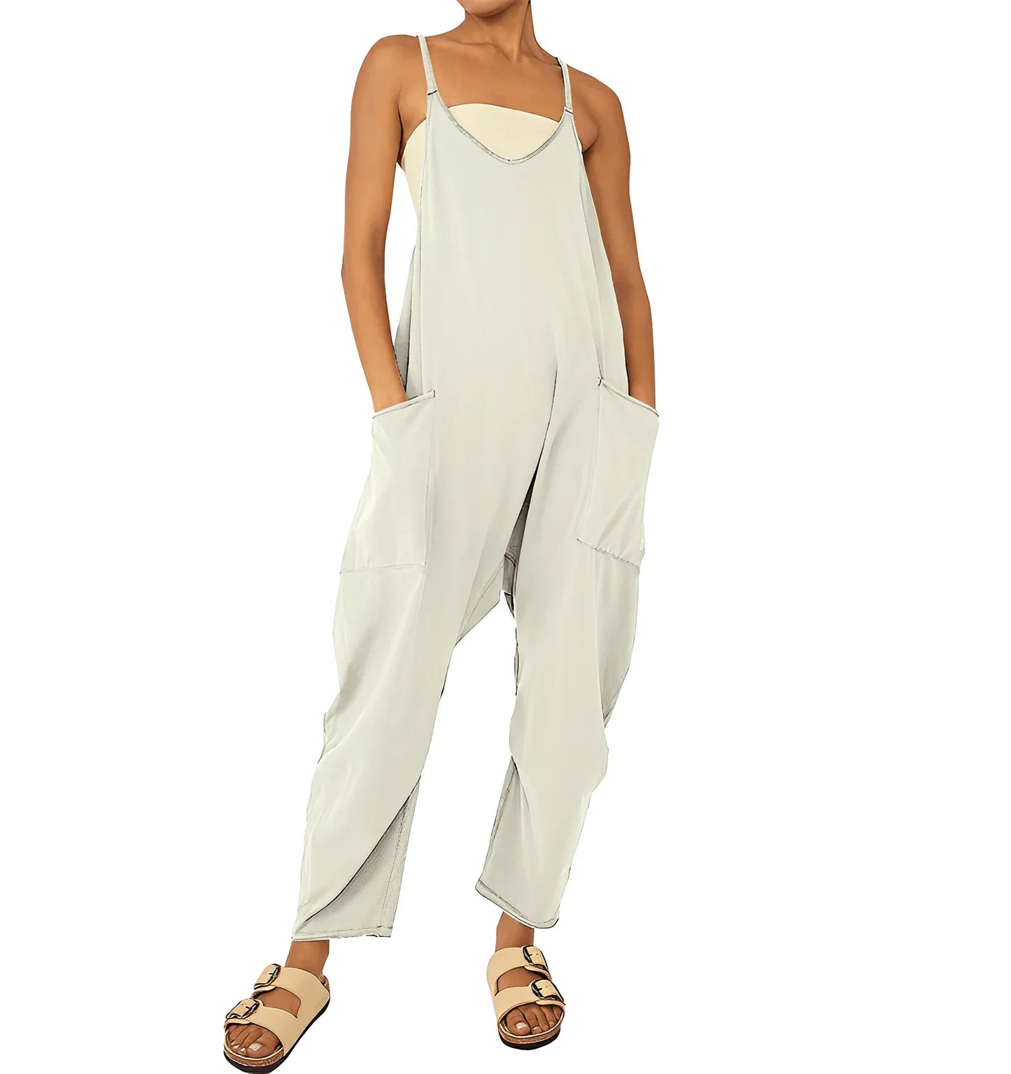 Women's Casual Jumpsuit Sleeveless with Pockets