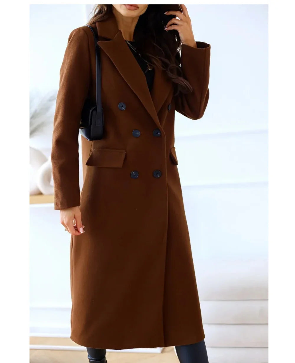 Women's Long Trenchcoat Elegant Fitted