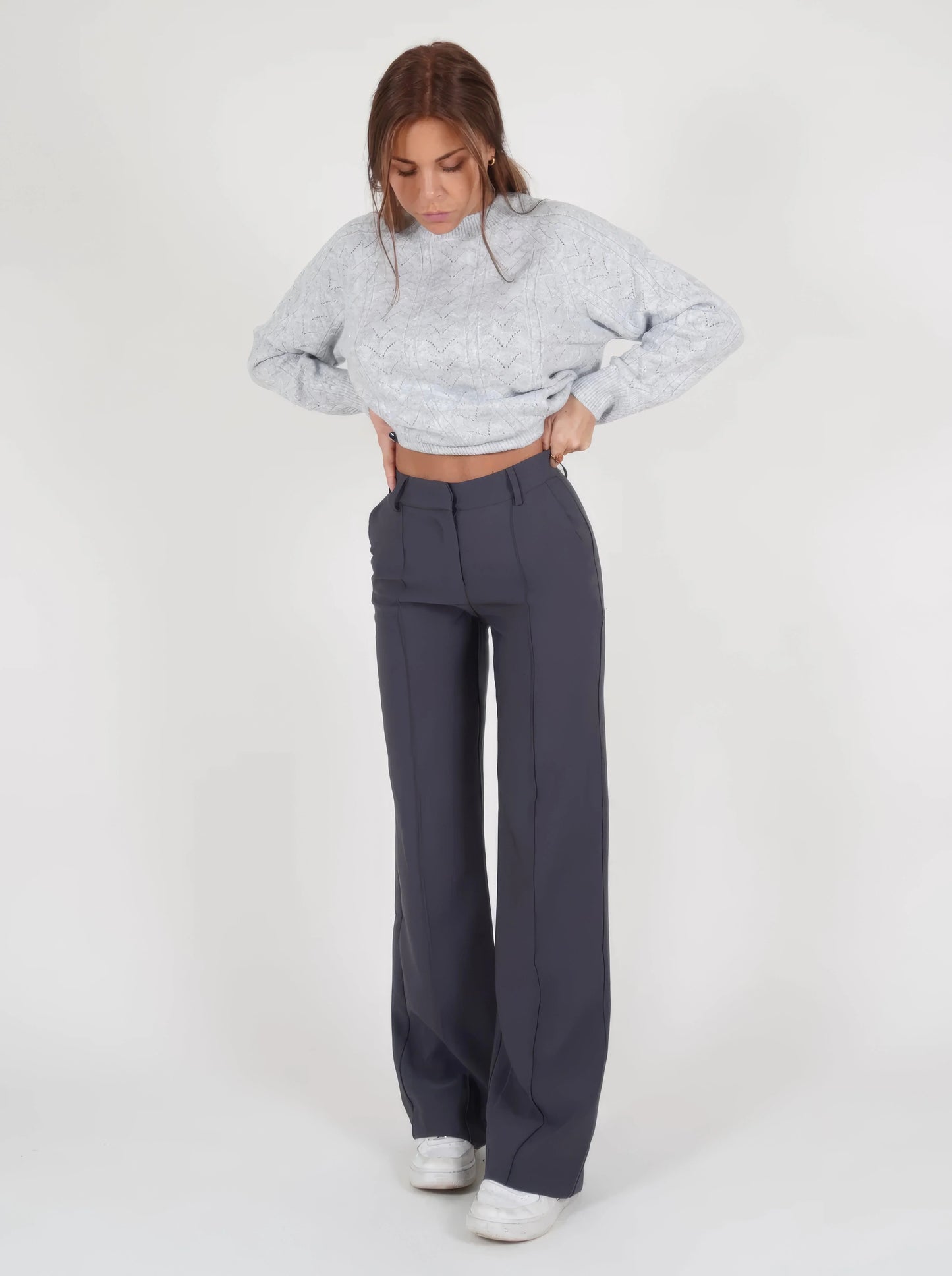 Women's High-Waisted Wide-Leg Trousers Tailored Fit
