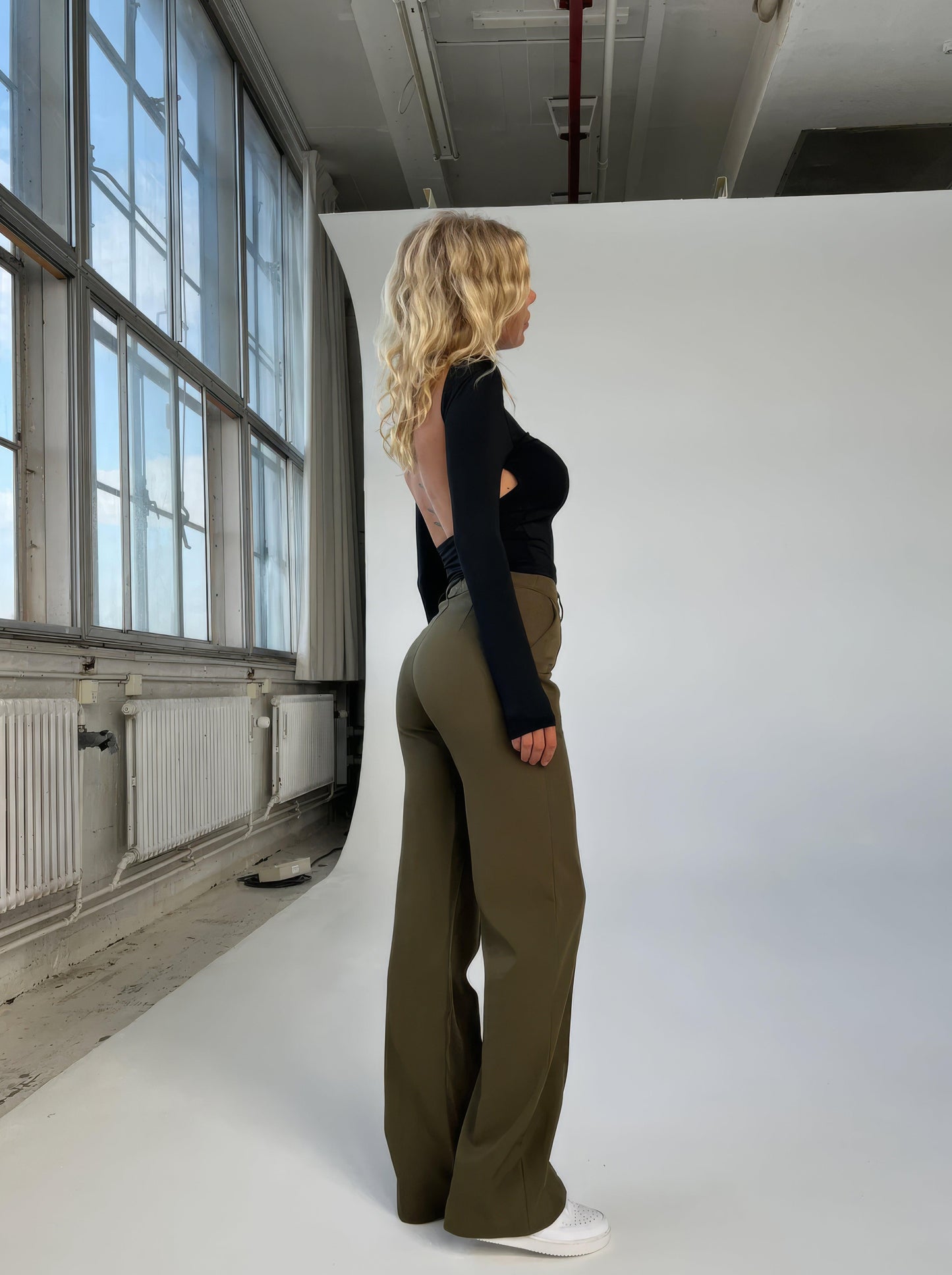 Women's Wide-Leg Trousers High-Waisted Tailored Fit Full Length