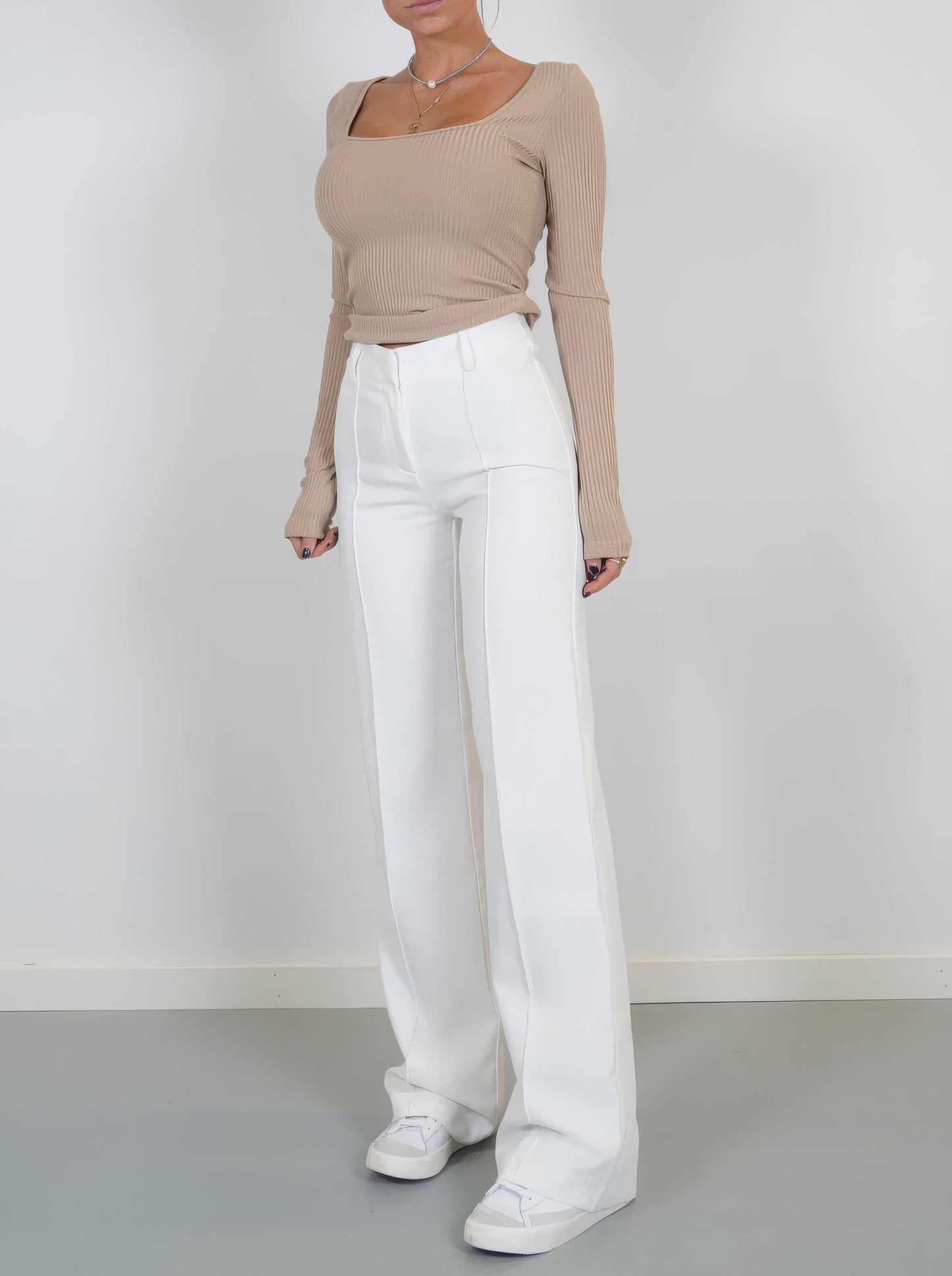 Women's Wide-Leg Trousers High-Waisted Tailored Fit Full Length