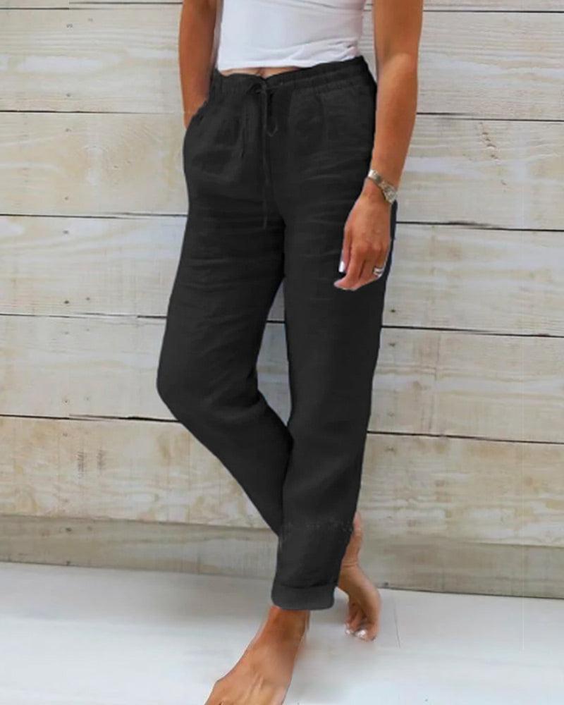 Women's Casual Trousers Elastic Waist Breathable Drawstring