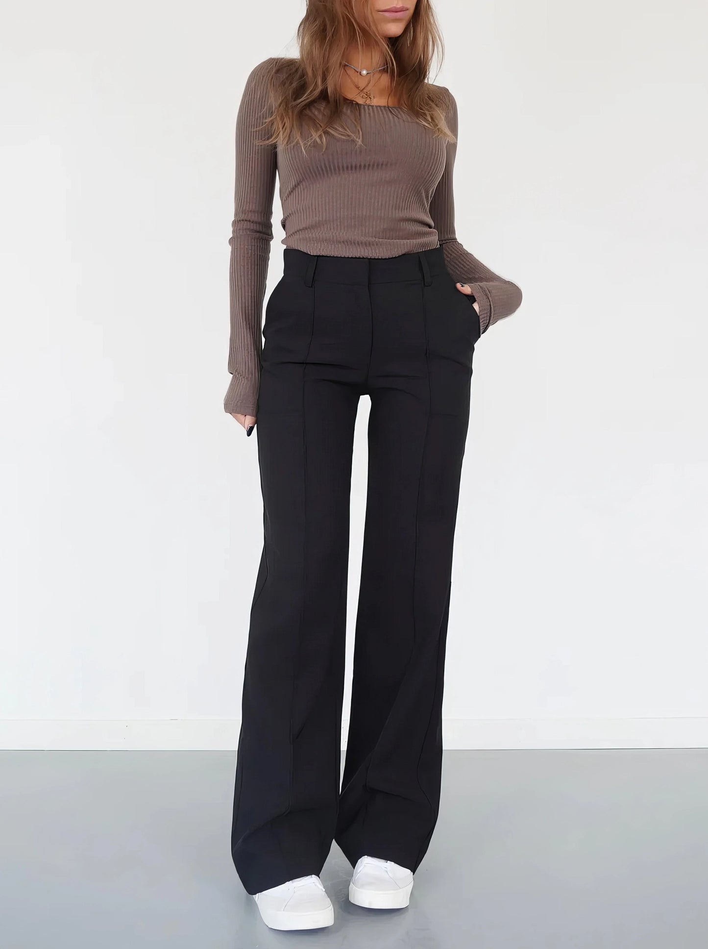 Women's High-Waisted Wide-Leg Trousers Tailored Fit