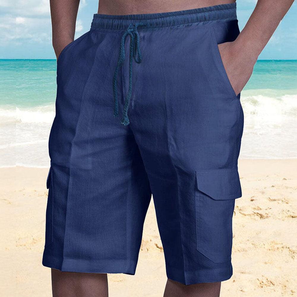 Men's Cargo Shorts Linen Summer Style