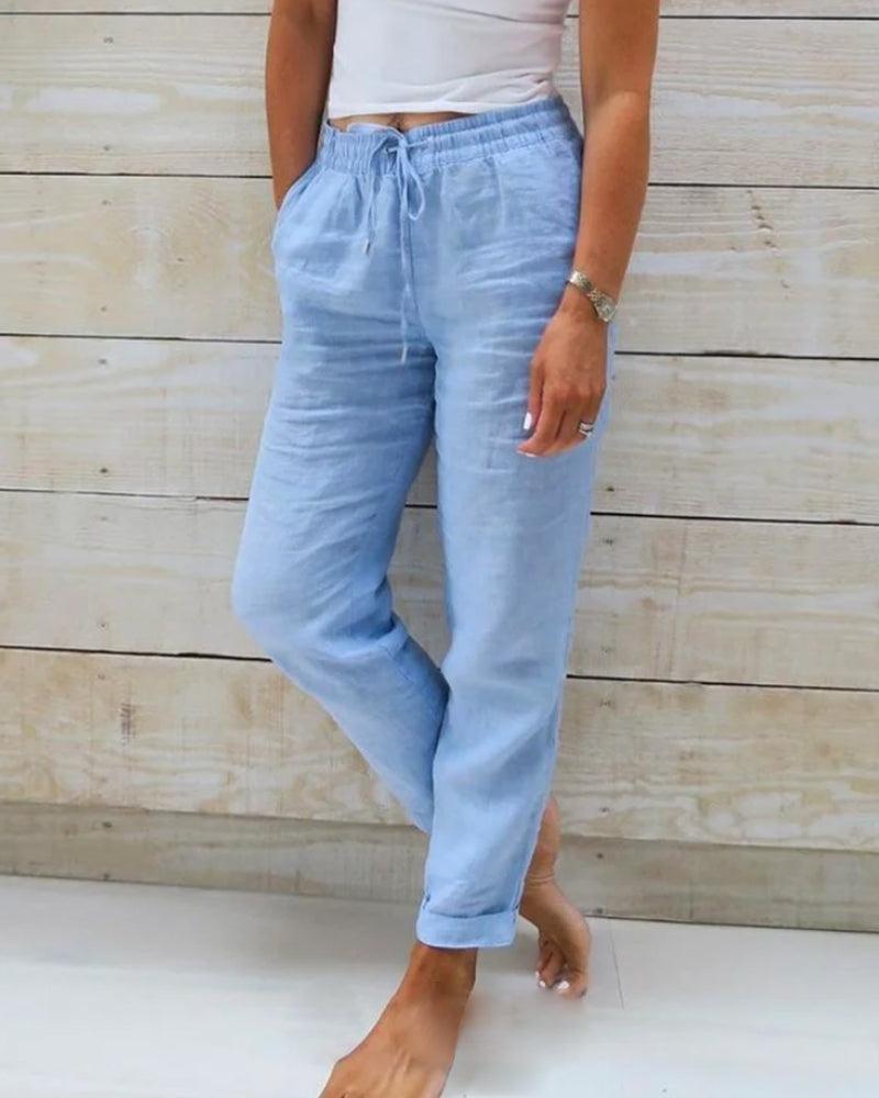 Women's Casual Trousers Elastic Waist Breathable Drawstring