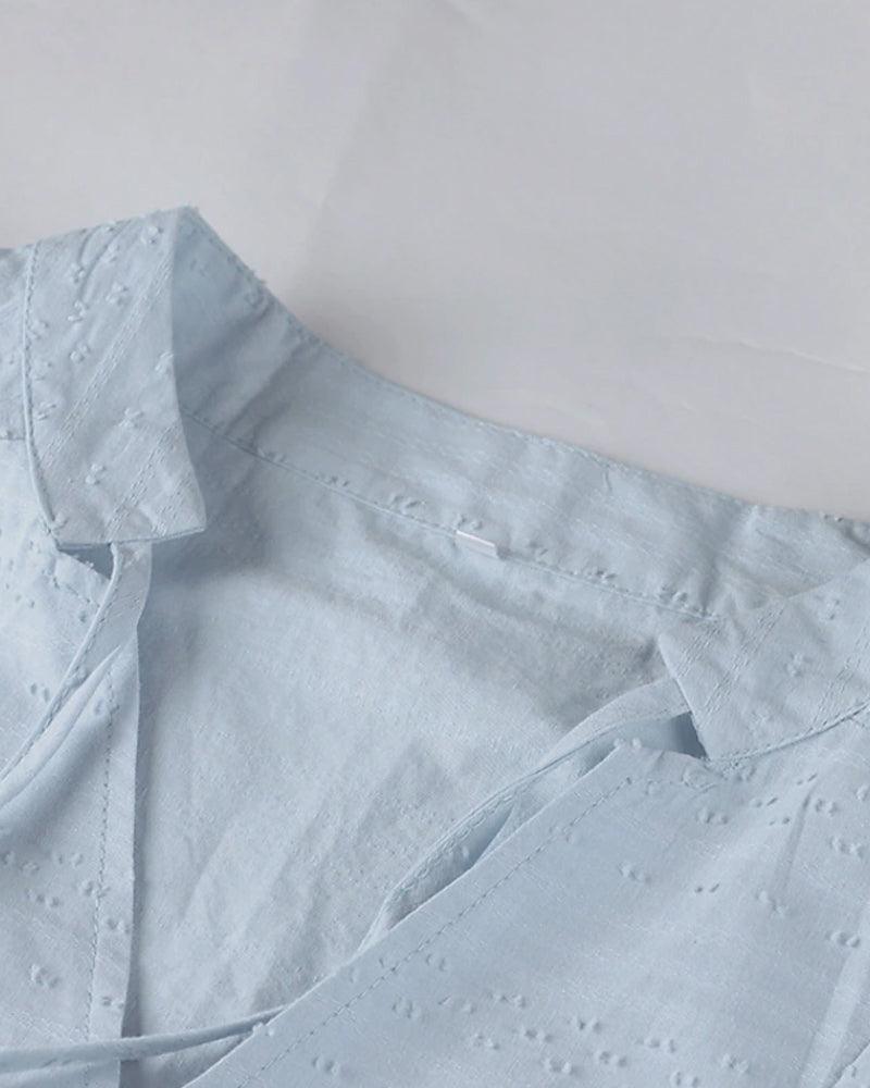 Women's Long-Sleeve Shirt Dress Elegant Style